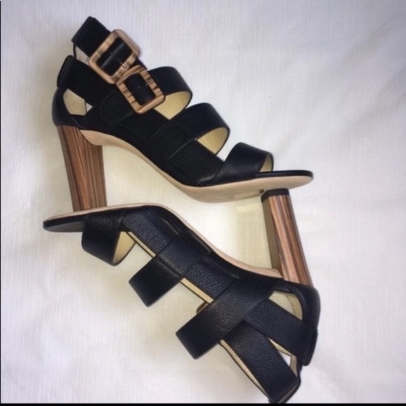 Jimmy Choo Black Leather Maya Block Heel Sz 36.5 - Picture 7 of 7